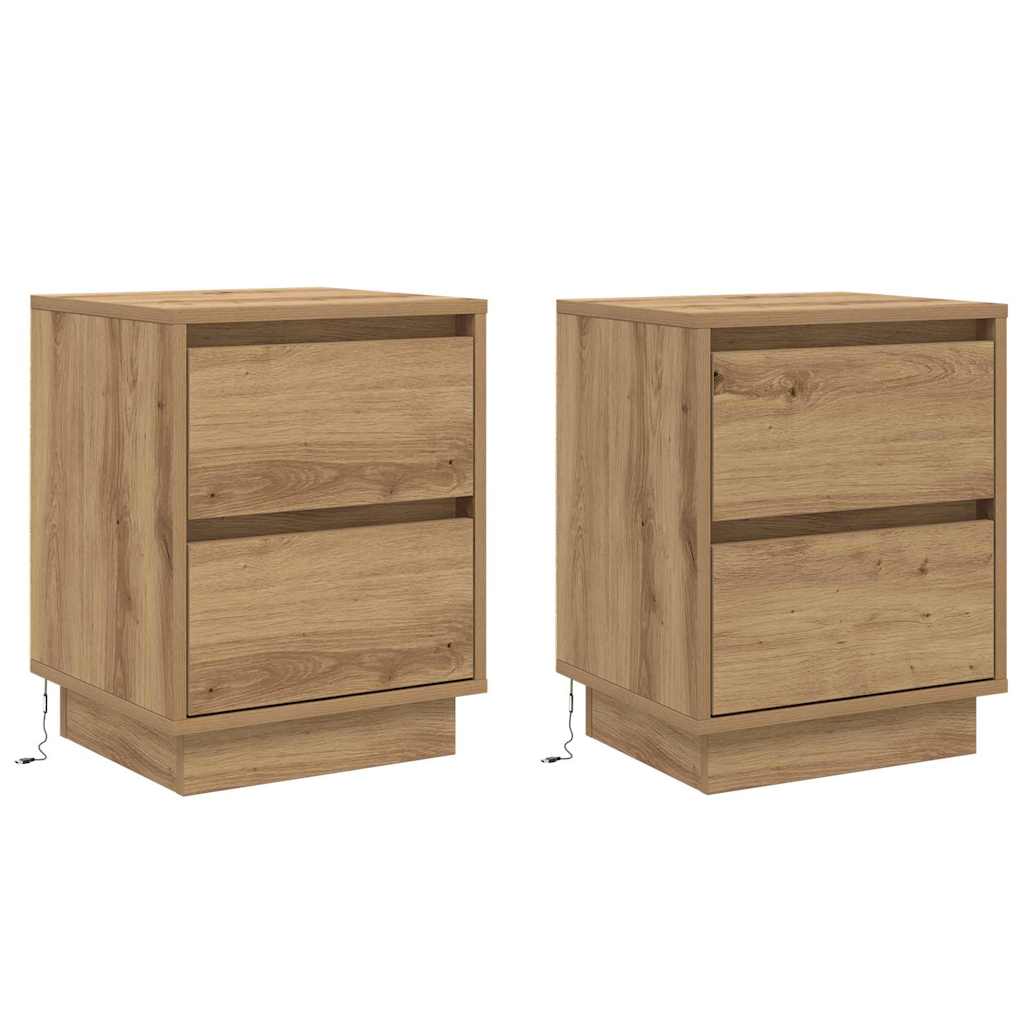 Noćni ormar s ladicama 2 pcs Umjetnički hrast 39 x 34,5 x 50 cm