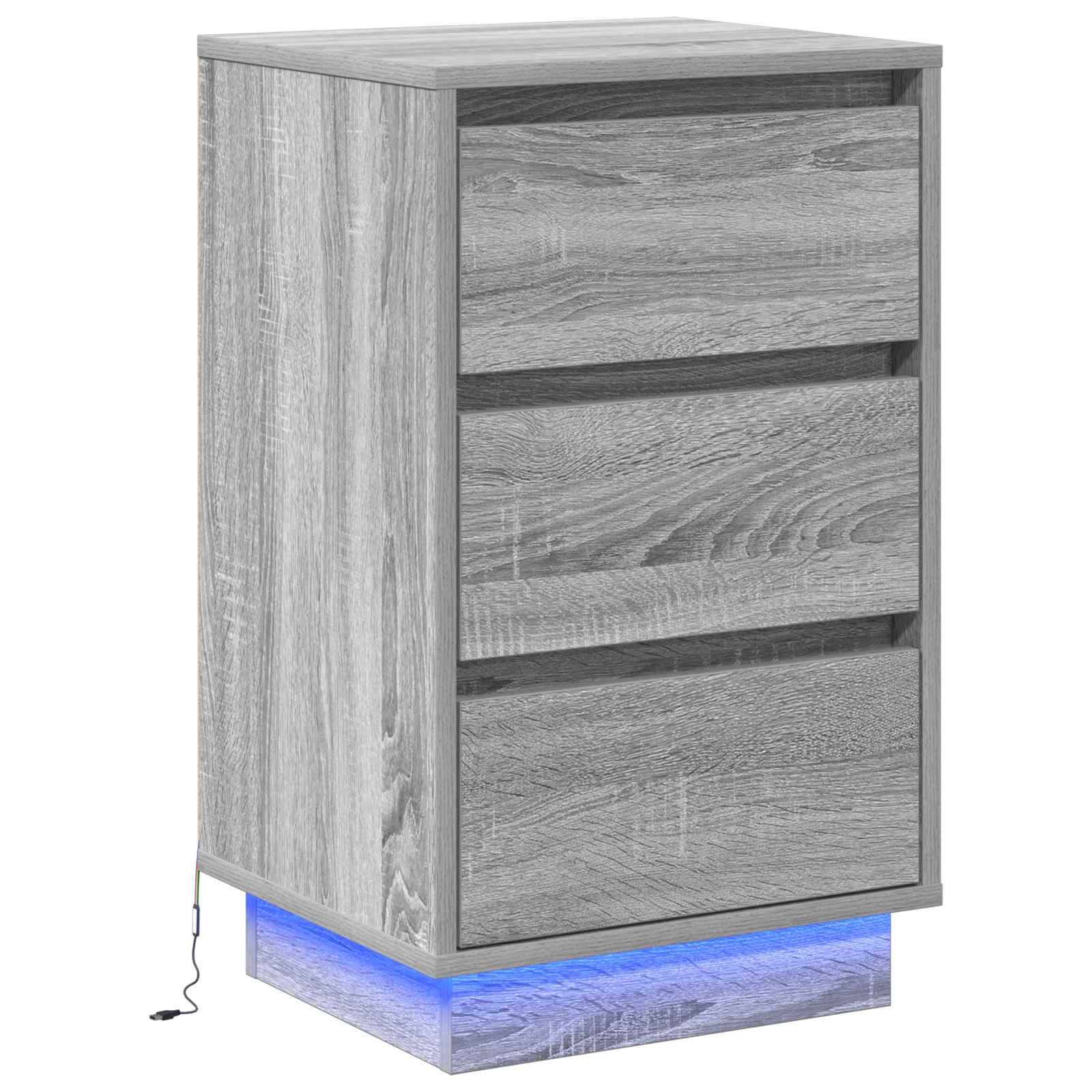 Noćni ormar s ladicama Siva 39 x 34,5 x 65 cm Konstruirano drvo