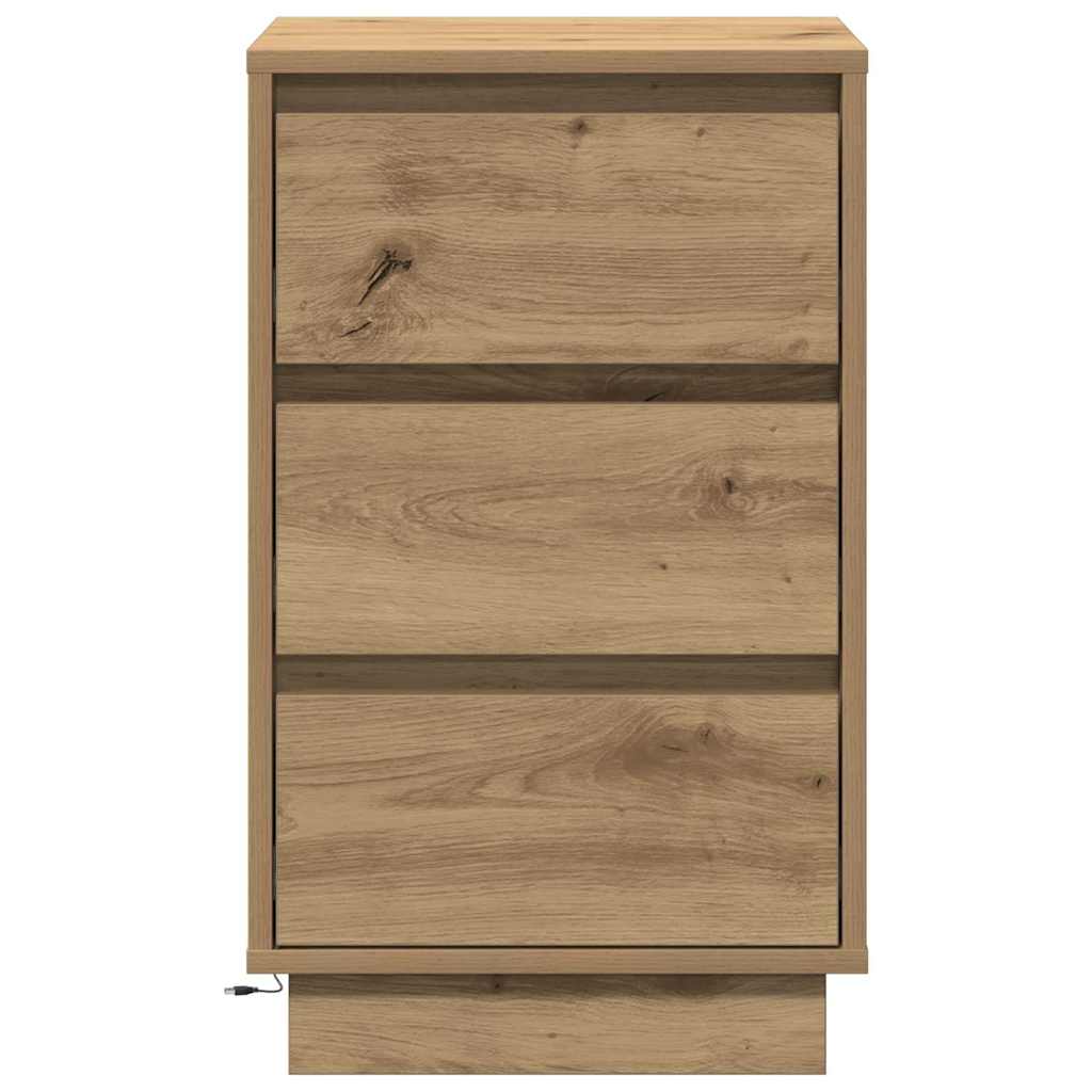 Noćni ormar s ladicama Umjetnički hrast 39 x 34,5 x 65 cm