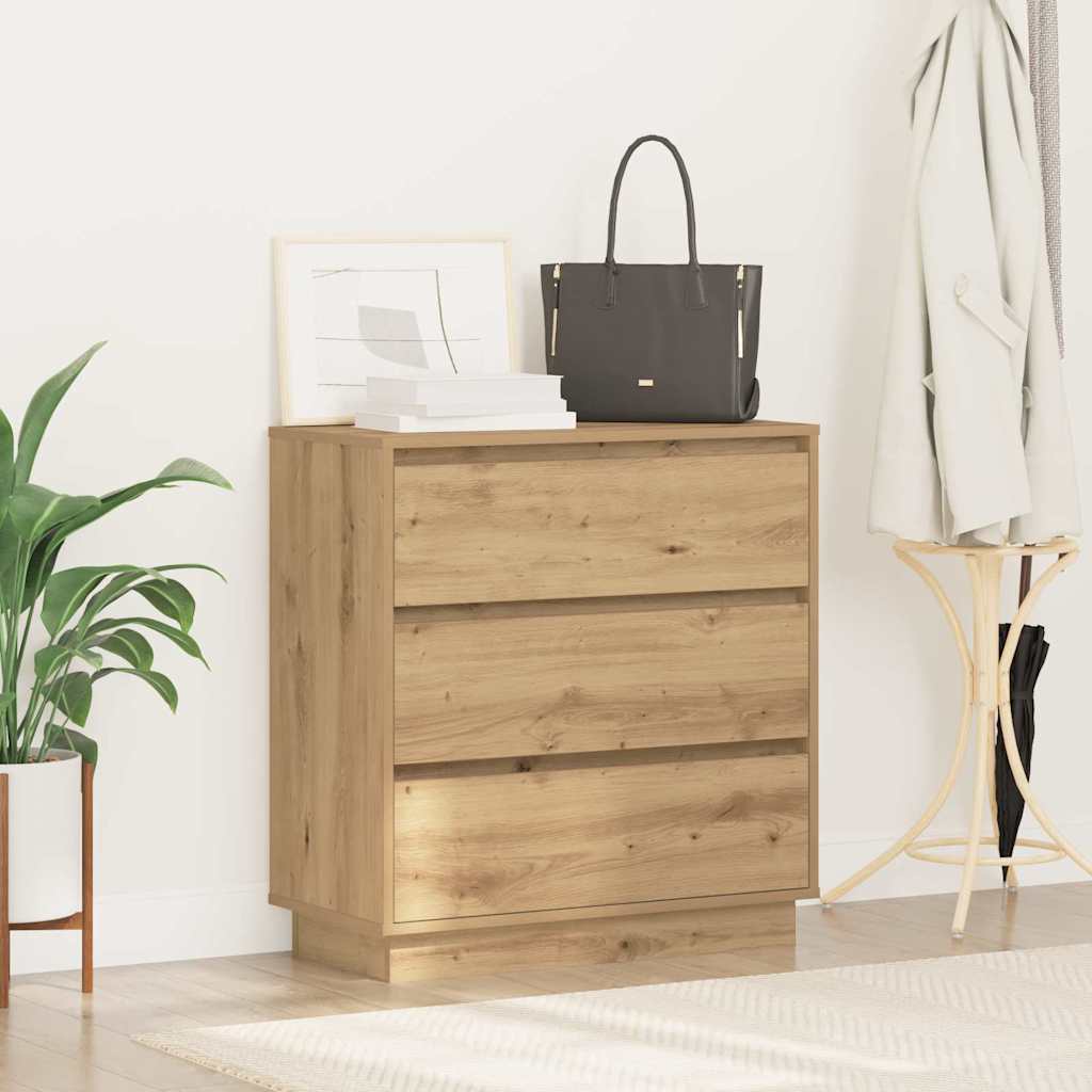Noćni ormar s ladicama Umjetnički hrast 71 x 34,5 x 75 cm