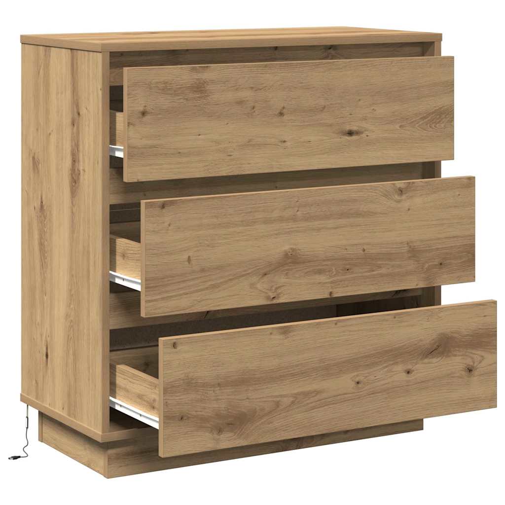 Noćni ormar s ladicama Umjetnički hrast 71 x 34,5 x 75 cm