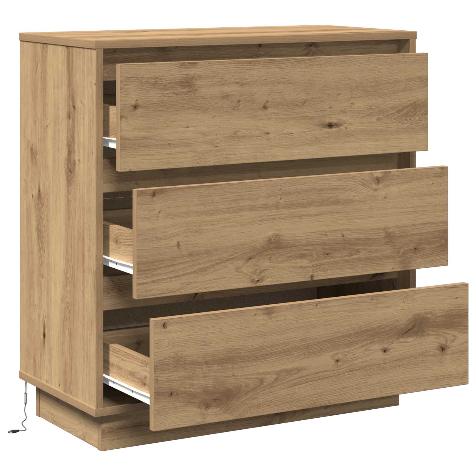 Noćni ormar s ladicama Umjetnički hrast 71 x 34,5 x 75 cm