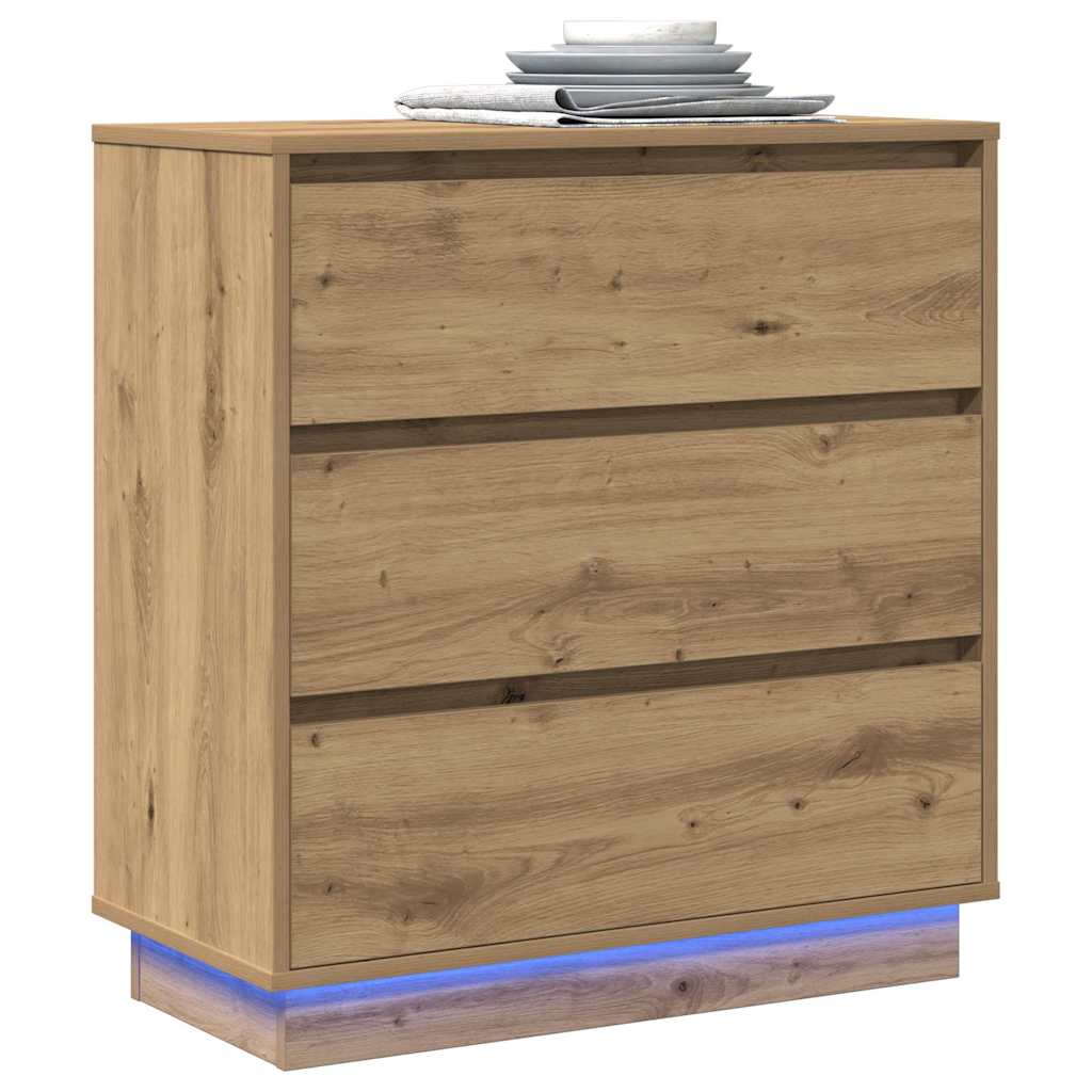 Noćni ormar s ladicama Umjetnički hrast 71 x 34,5 x 75 cm