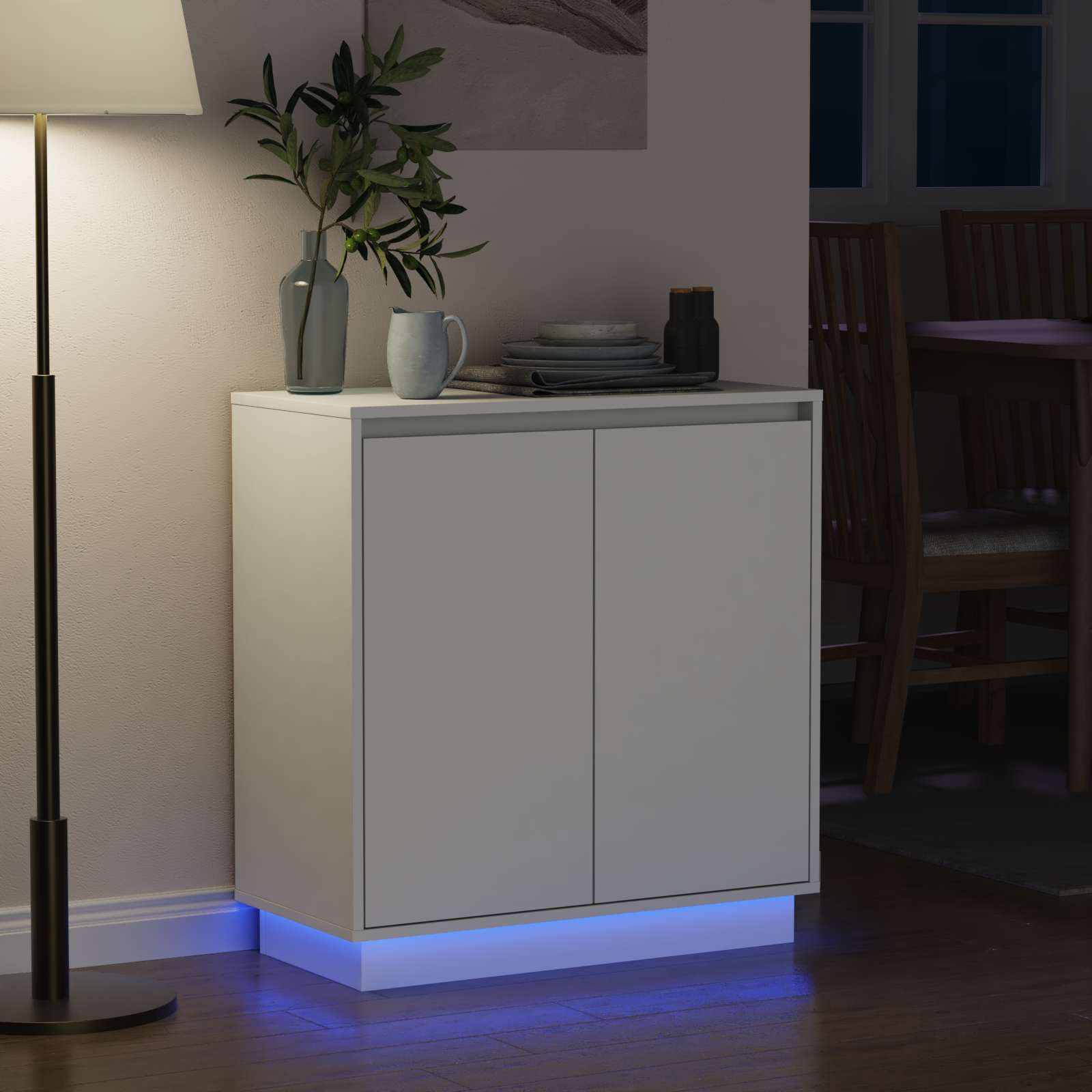 LED komoda za Bijela 71 x 34,5 x 75 cm Konstruirano drvo
