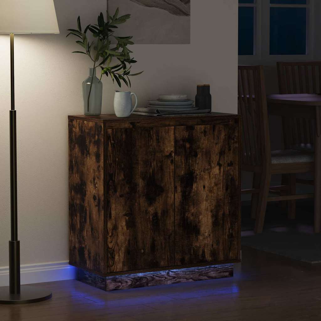 LED komoda Dimljeni hrast 71 x 34,5 x 75 cm Konstruirano drvo