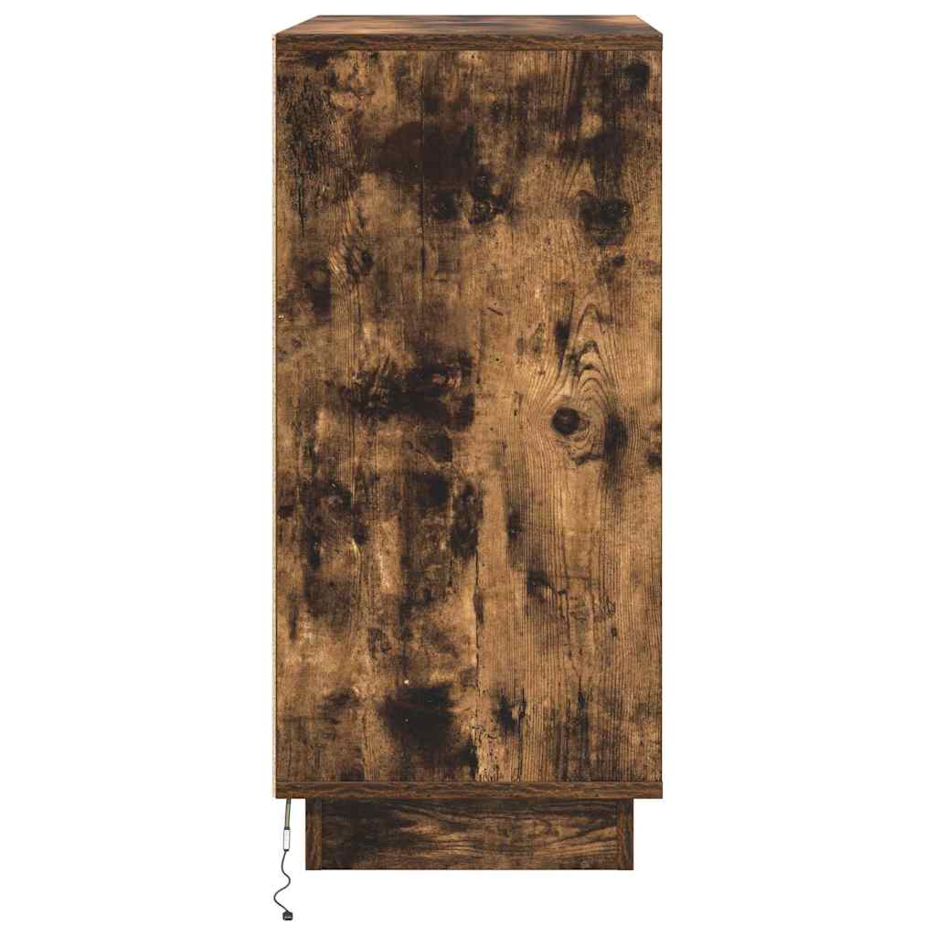 LED komoda Dimljeni hrast 71 x 34,5 x 75 cm Konstruirano drvo