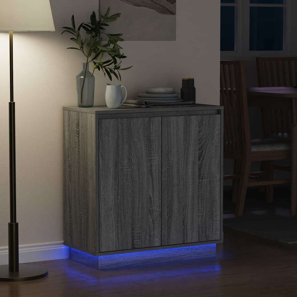 LED komoda za Siva sonoma 71 x 34,5 x 75 cm Konstruirano drvo