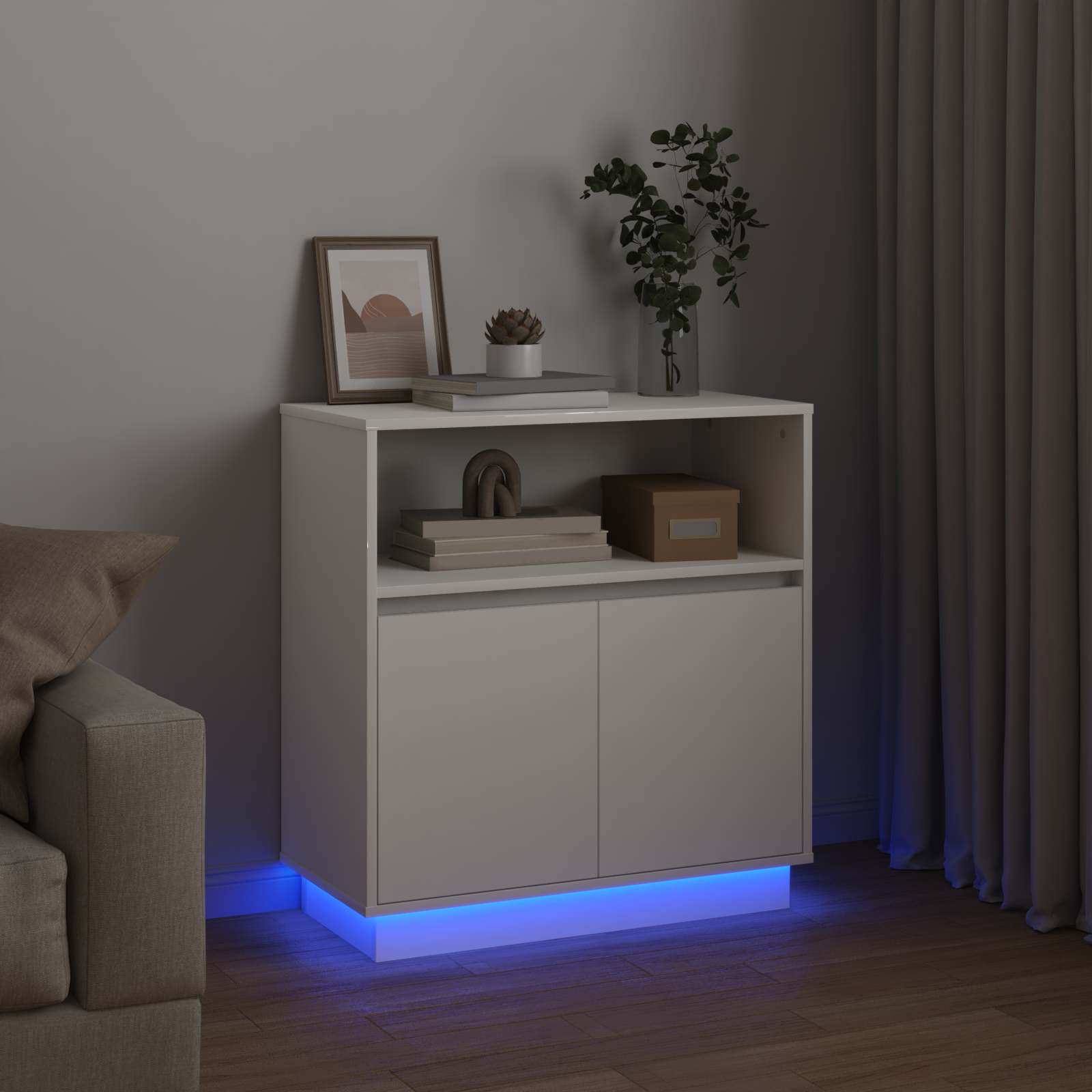 LED komoda Bijelo 71 x 34,5 x 75 cm Konstruirano drvo