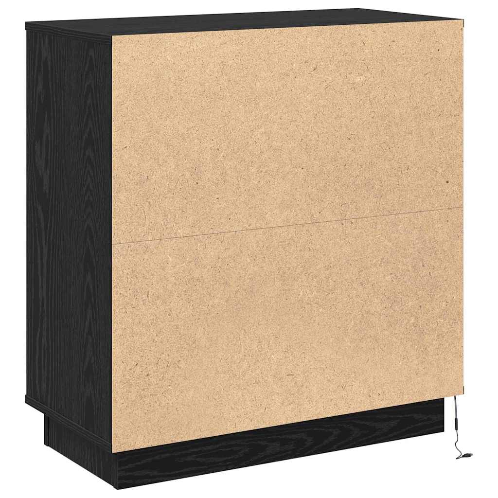 LED komoda Crni hrast 71 x 34,5 x 75 cm Konstruirano drvo