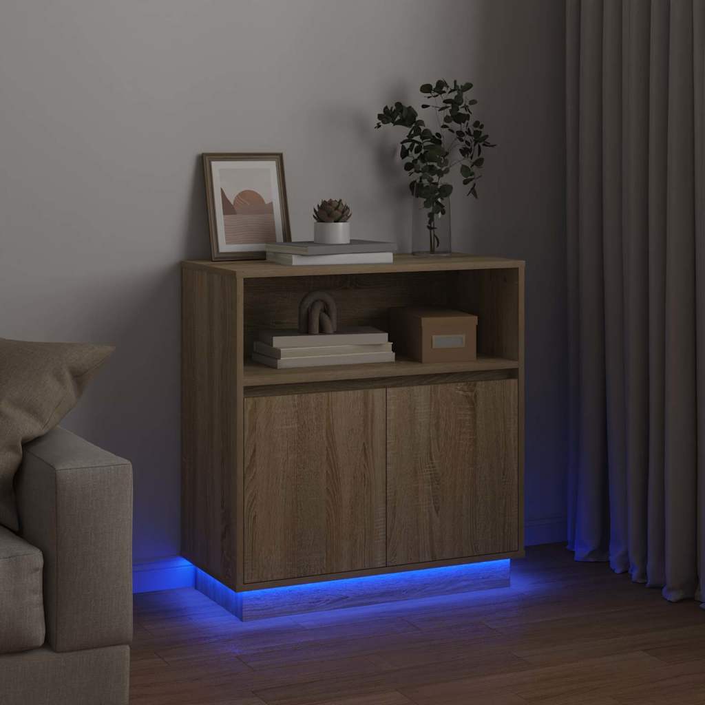 LED komoda Sonoma hrast 71 x 34,5 x 75 cm Konstruirano drvo