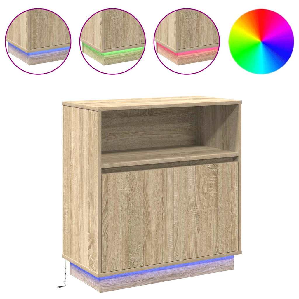 LED komoda Sonoma hrast 71 x 34,5 x 75 cm Konstruirano drvo
