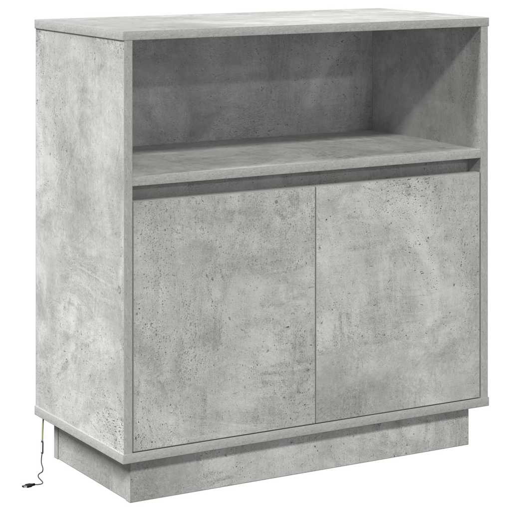 LED komoda Beton siva 71 x 34,5 x 75 cm Konstruirano drvo