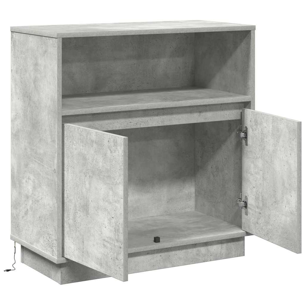 LED komoda Beton siva 71 x 34,5 x 75 cm Konstruirano drvo