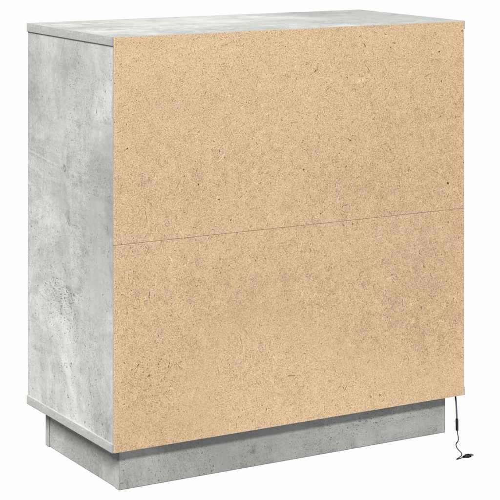 LED komoda Beton siva 71 x 34,5 x 75 cm Konstruirano drvo