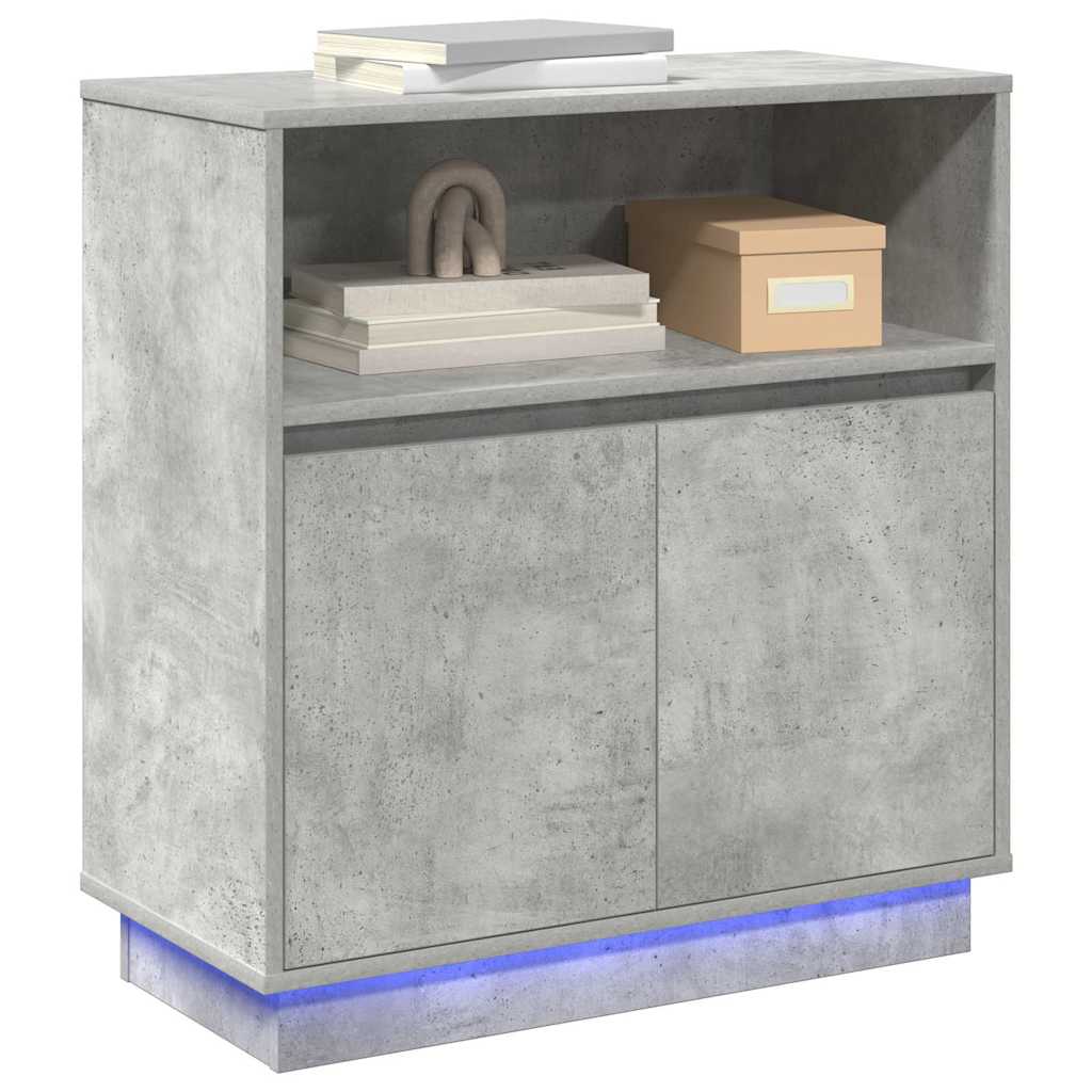 LED komoda Beton siva 71 x 34,5 x 75 cm Konstruirano drvo