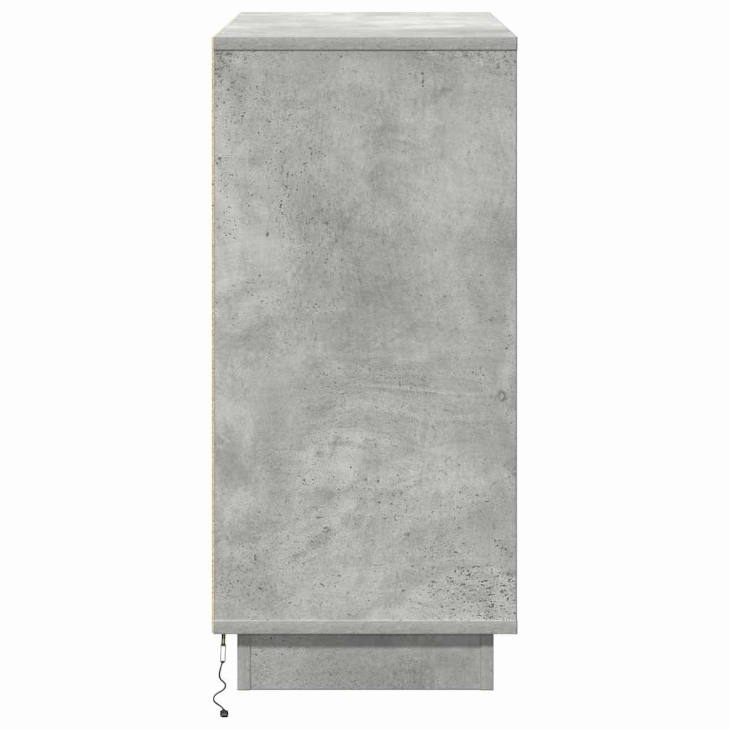 LED komoda Beton siva 71 x 34,5 x 75 cm Konstruirano drvo