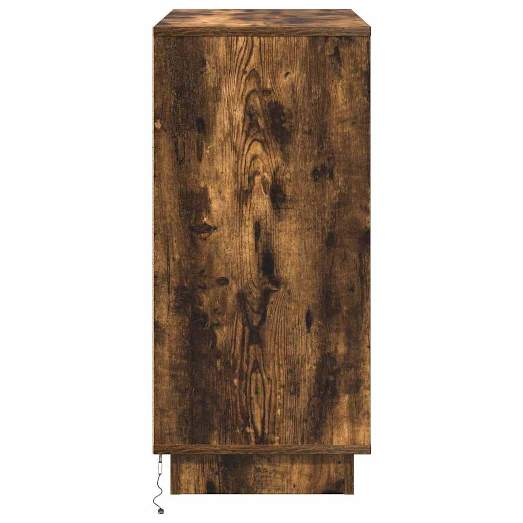 LED komoda Dimljeni hrast 71 x 34,5 x 75 cm Konstruirano drvo