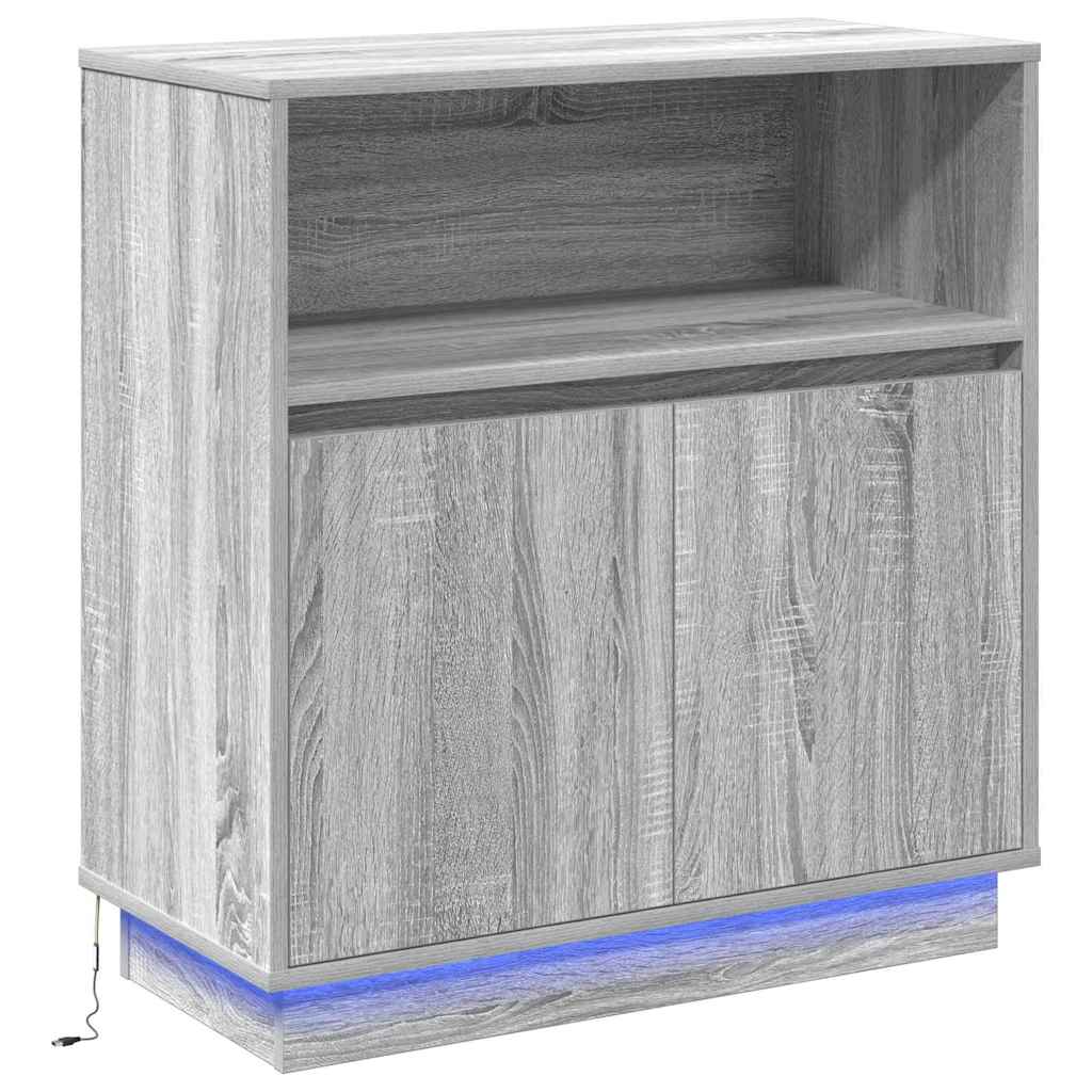 LED komoda Siva Sonoma 71 x 34,5 x 75 cm Konstruirano drvo