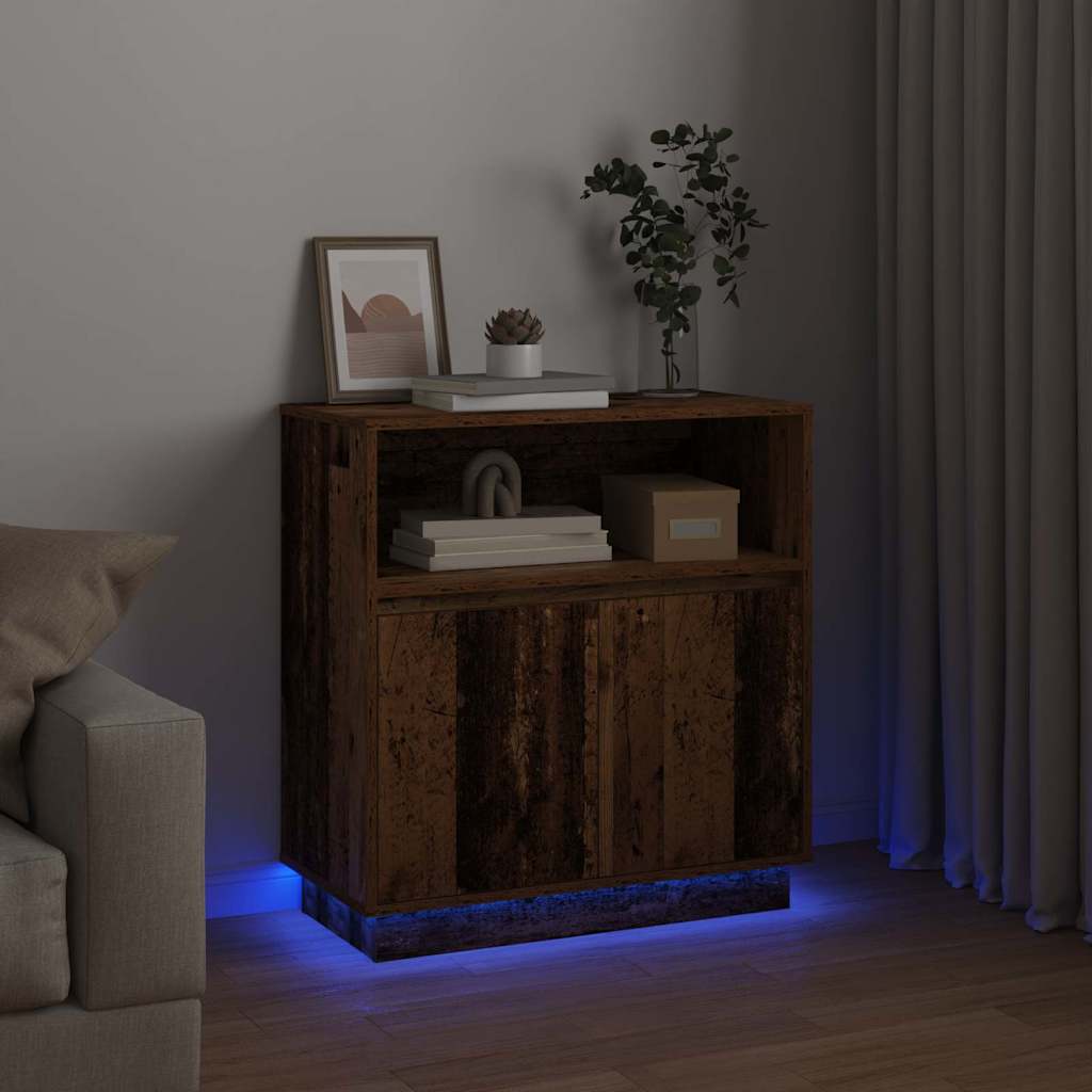LED komoda Staro drvo 71 x 34,5 x 75 cm Konstruirano drvo