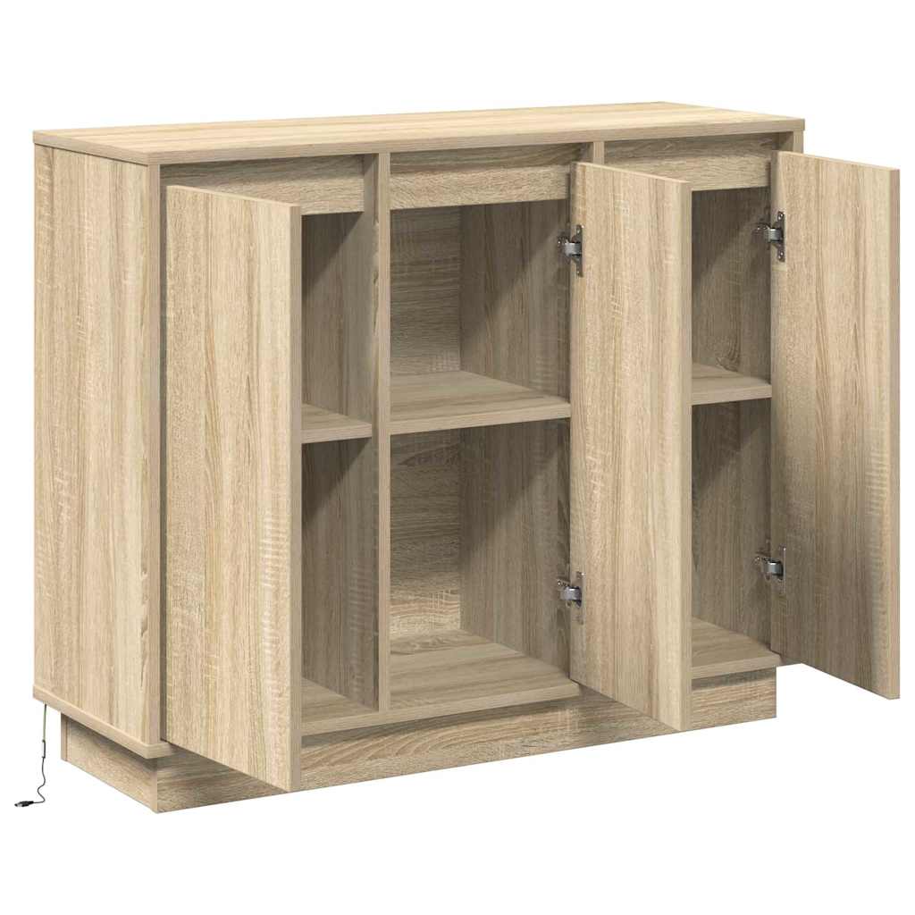 LED komoda Sonoma hrast 90 x 32 x 75 cm Konstruirano drvo