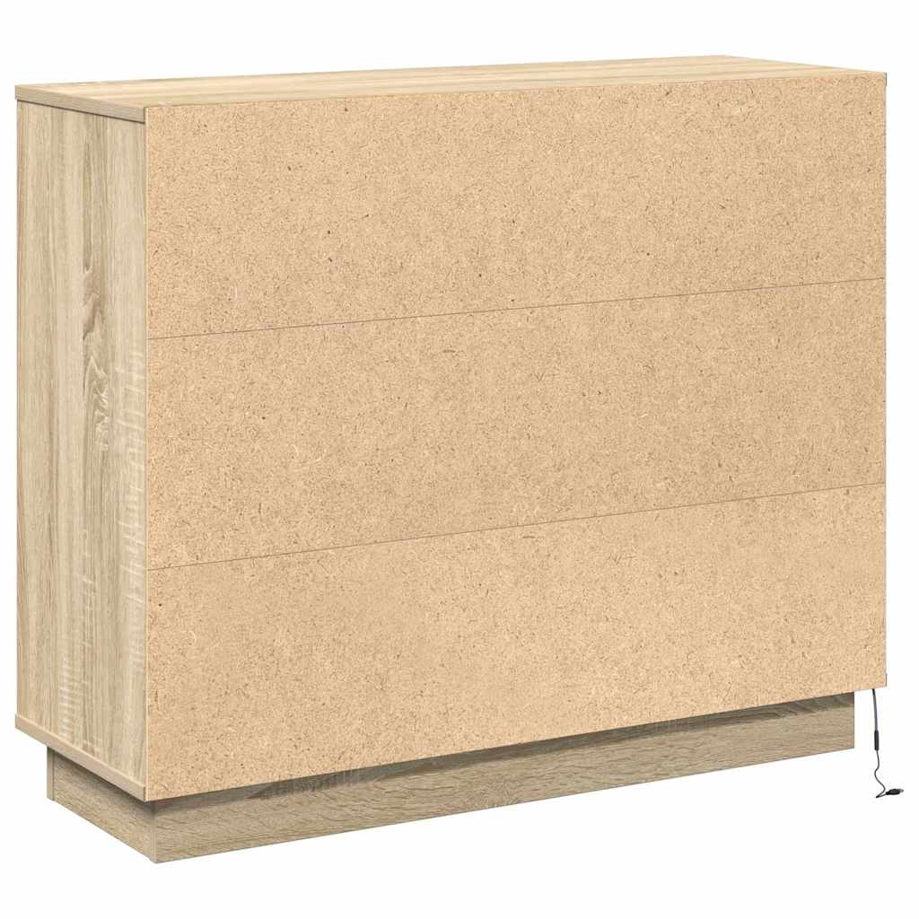 LED komoda Sonoma hrast 90 x 32 x 75 cm Konstruirano drvo