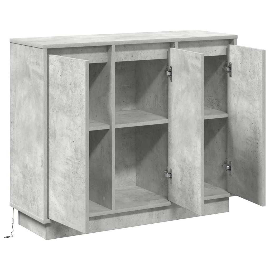 LED komoda Betonski sivi 90 x 32 x 75 cm Konstruirano drvo