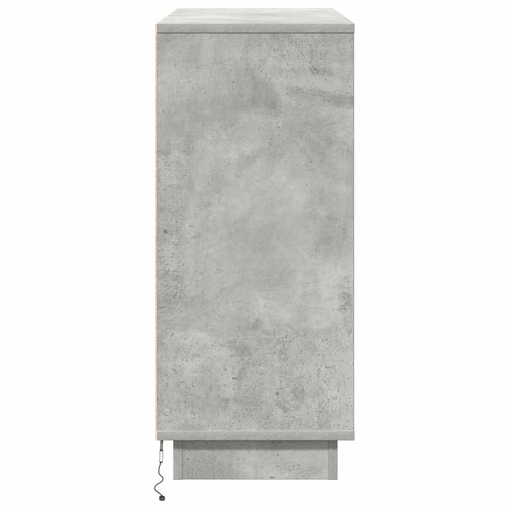 LED komoda Betonski sivi 90 x 32 x 75 cm Konstruirano drvo