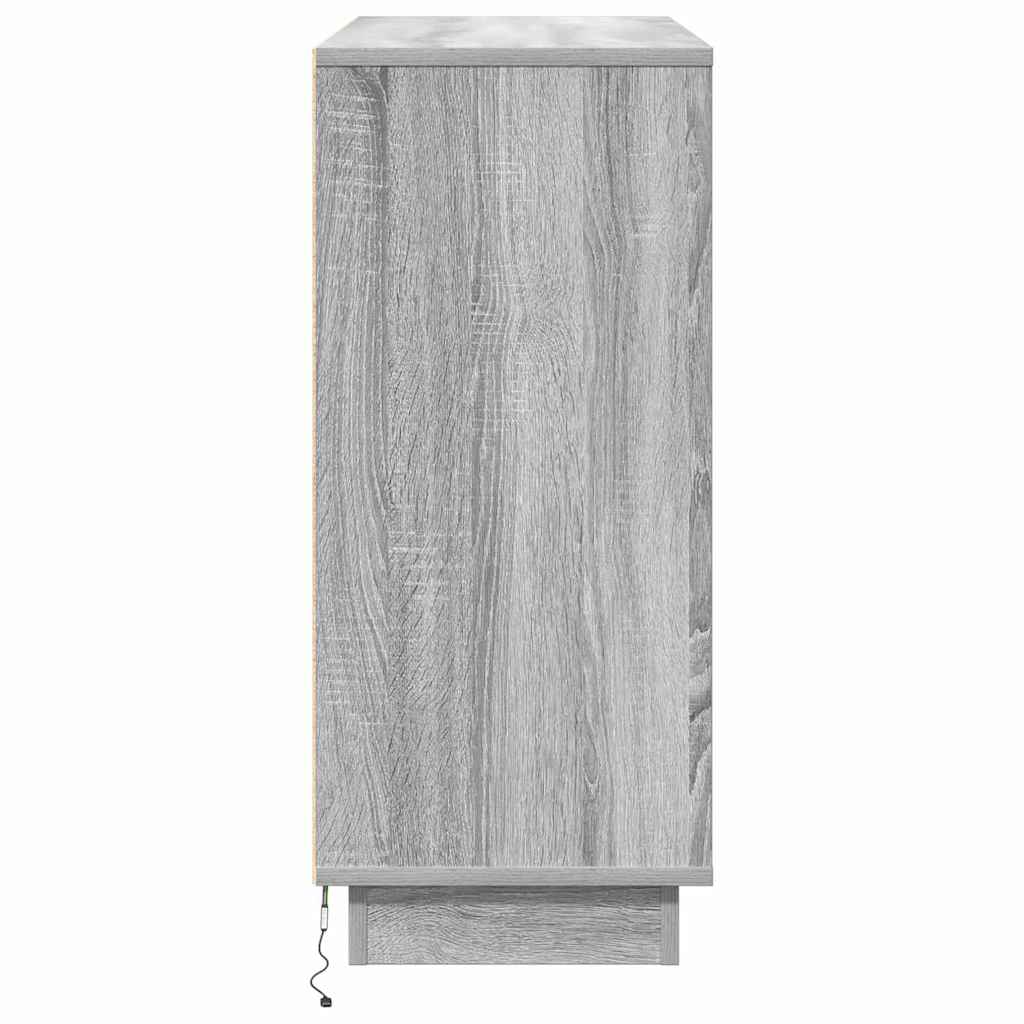 LED komoda Siva Sonoma 90 x 32 x 75 cm Konstruirano drvo
