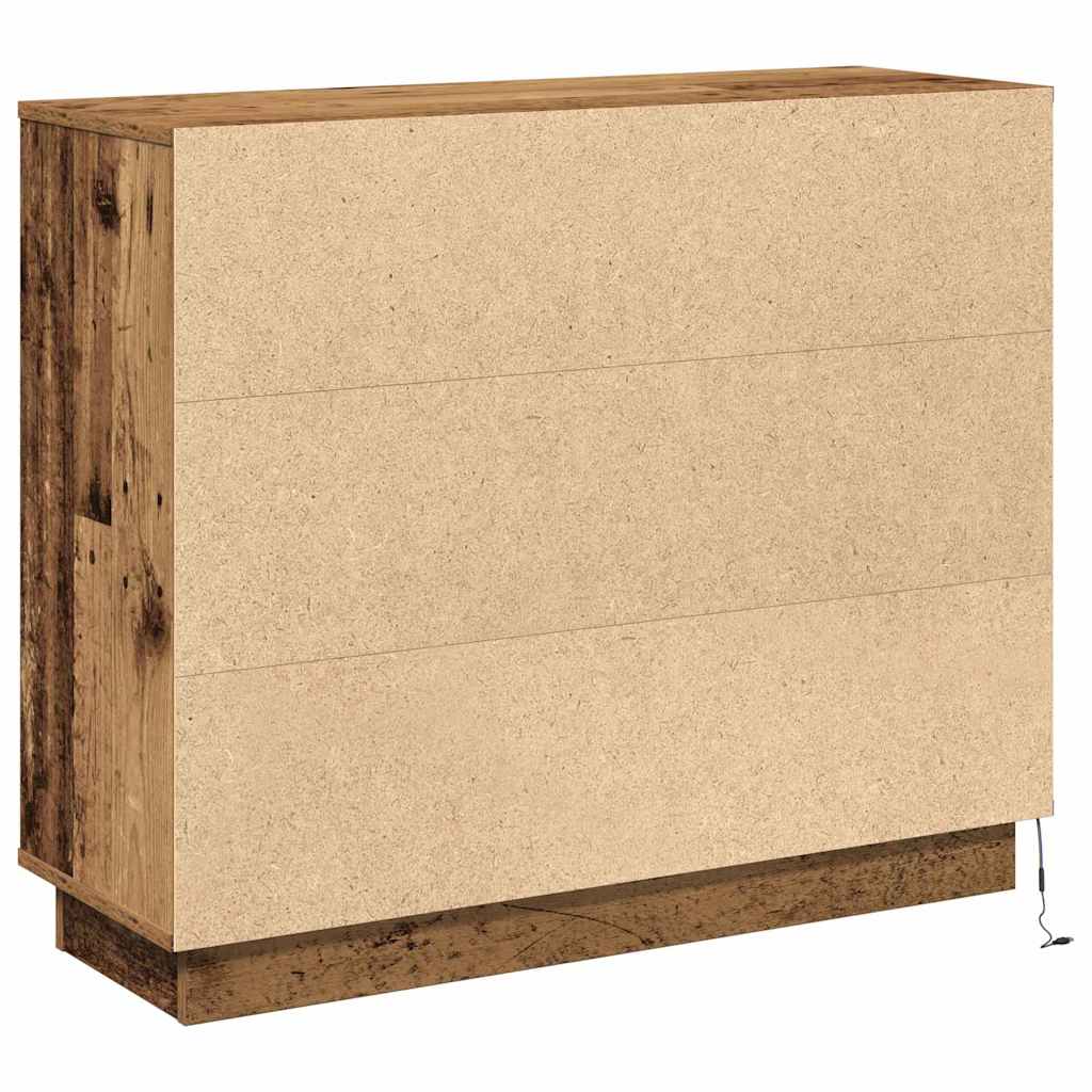 LED komoda Staro drvo 90 x 32 x 75 cm Konstruirano drvo