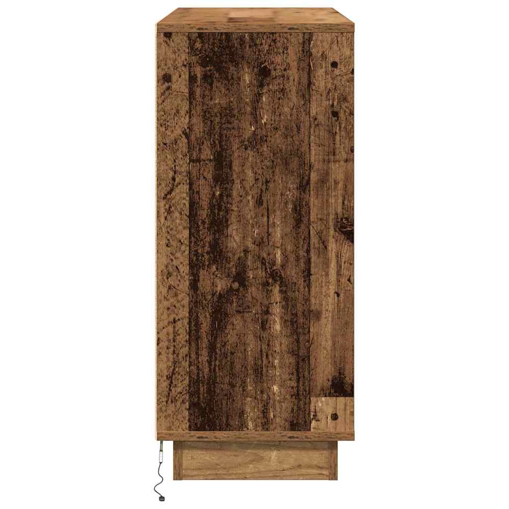 LED komoda Staro drvo 90 x 32 x 75 cm Konstruirano drvo