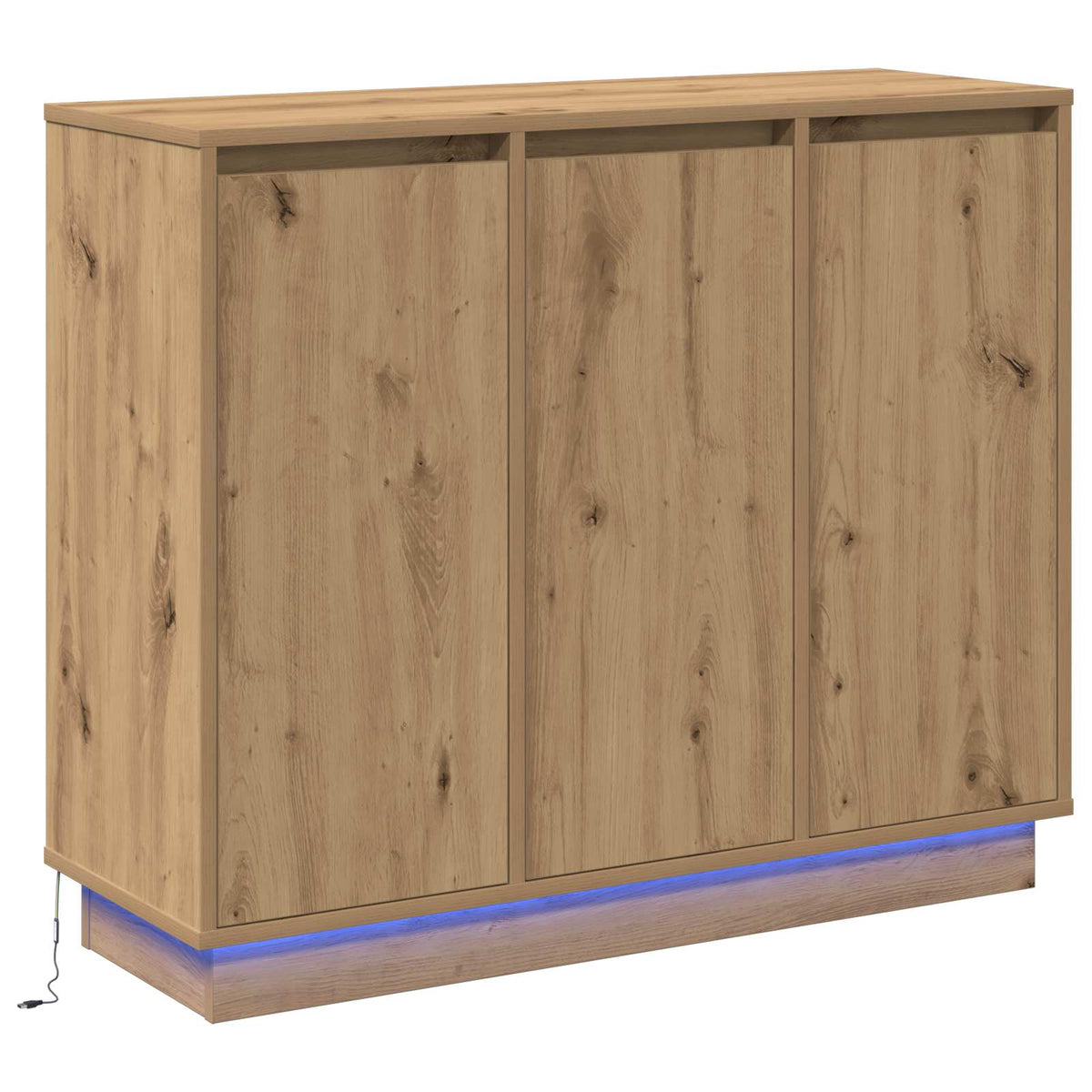 LED komoda Umjetnički hrast 90 x 32 x 75 cm Konstruirano drvo