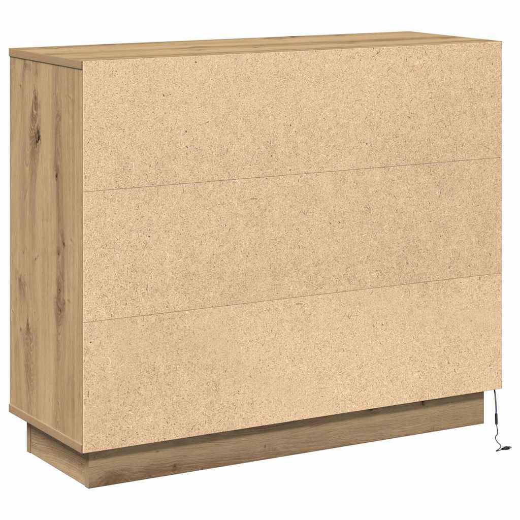 LED komoda Umjetnički hrast 90 x 32 x 75 cm Konstruirano drvo