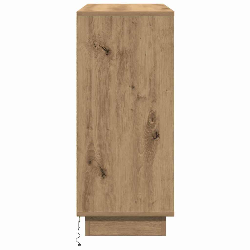 LED komoda Umjetnički hrast 90 x 32 x 75 cm Konstruirano drvo