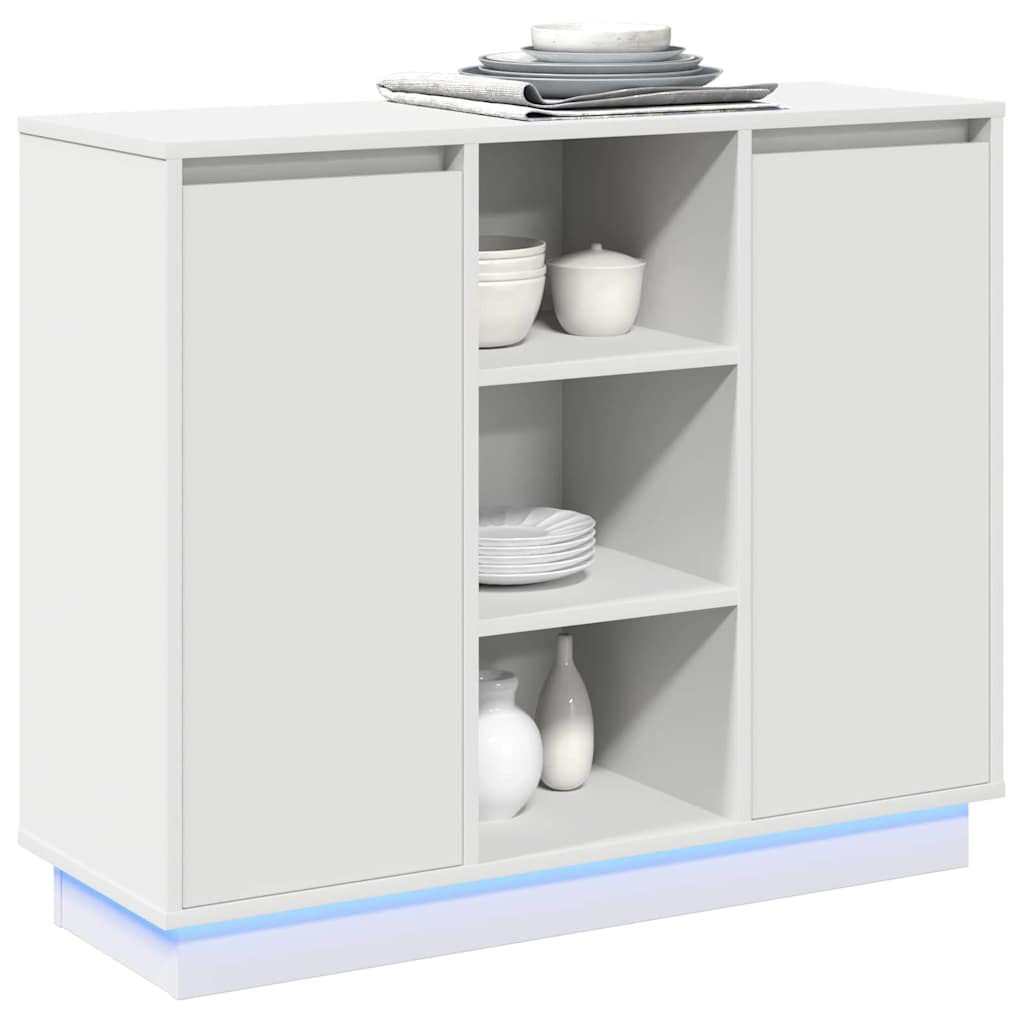 LED komoda Bijelo 90 x 32 x 75 cm Konstruirano drvo