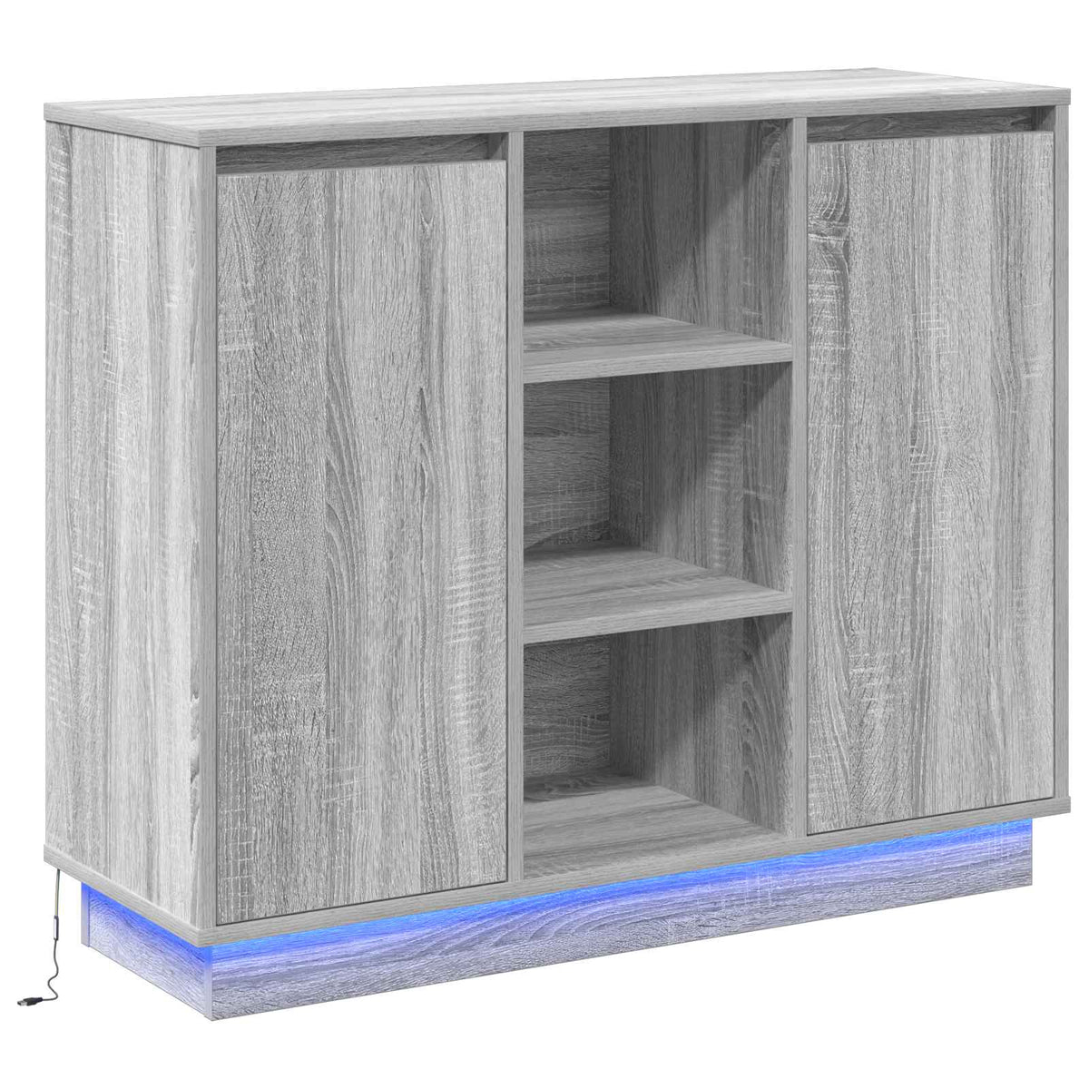 LED komoda Siva Sonoma 90 x 32 x 75 cm Konstruirano drvo