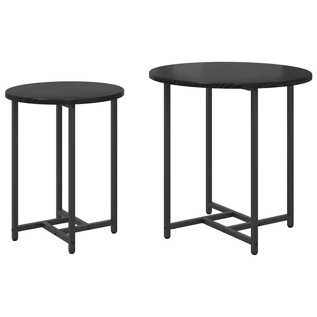 Set pomoćnih stolića 2 pcs Crni hrast
