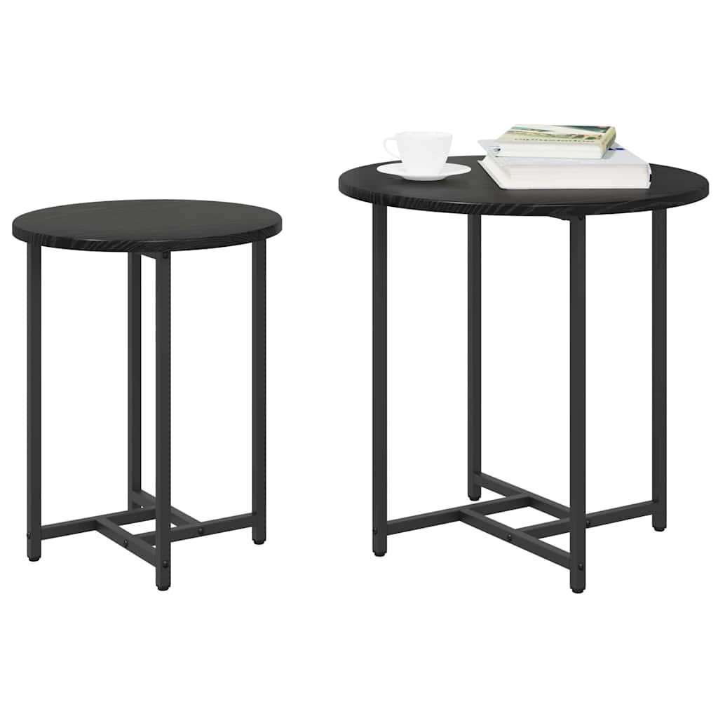 Set pomoćnih stolića 2 pcs Crni hrast