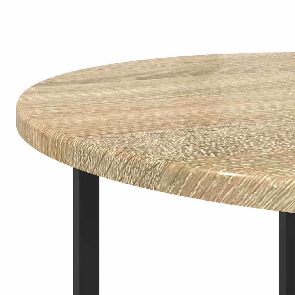 Set pomoćnih stolića 2 pcs Sonoma hrast i crna