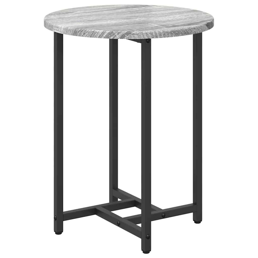 Set pomoćnih stolića 2 pcs Siva Sonoma i crna