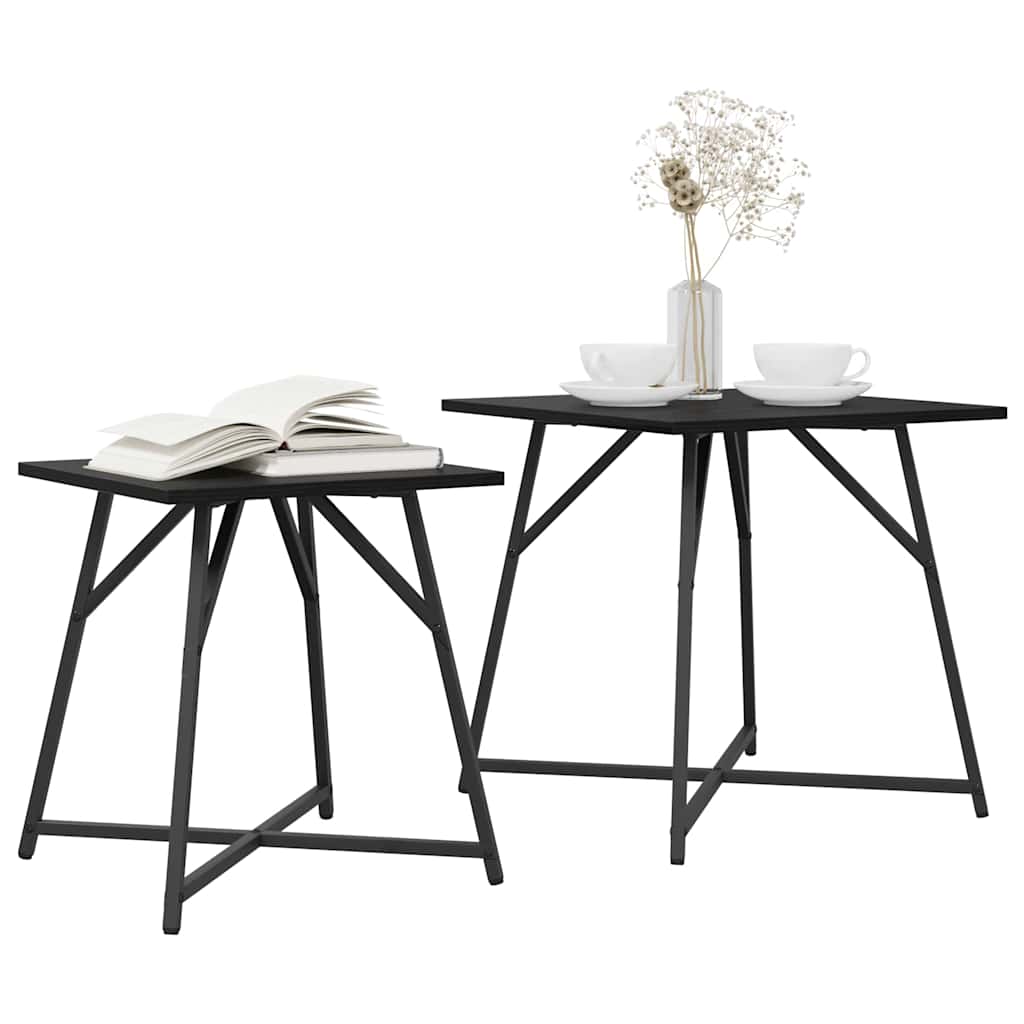 Set pomoćnih stolića 2 pcs Crni hrast