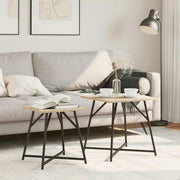 Set pomoćnih stolića 2 pcs Sonoma hrast i crna