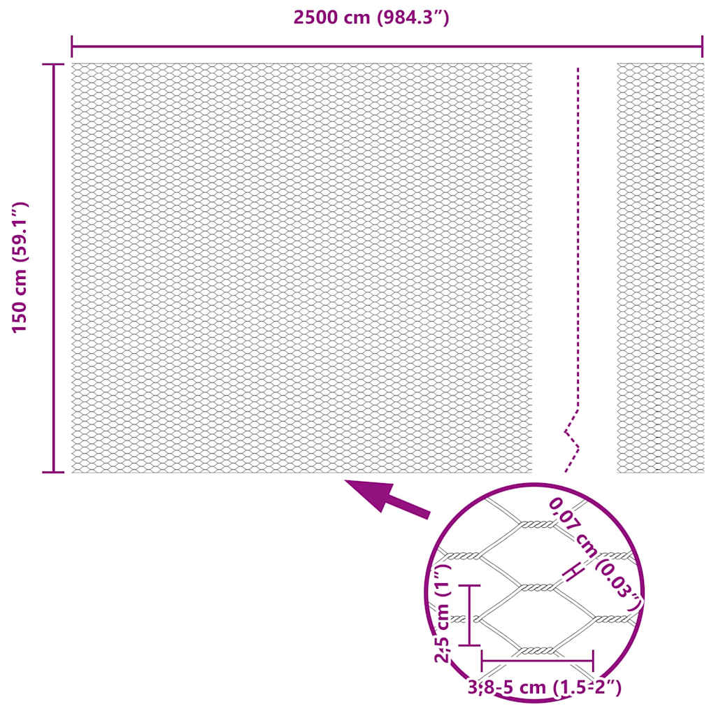 Stup za ogradu Zelena 25 x 1,5 m (mreža 25 mm) Čelik