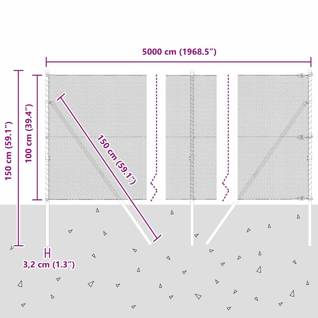Sukladni osnovni dodatak za hexagonalnu ogradu 50 x 1 m Zelena
