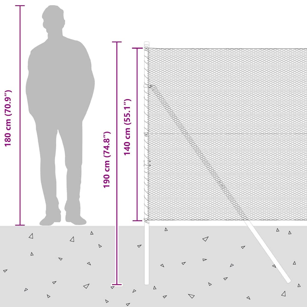 Sukladni osnovni dodatak za hexagonalnu ogradu 25 x 1,4 m Siva