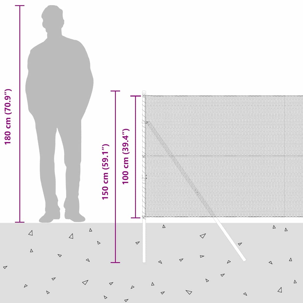 Sukladni osnovni dodatak za hexagonalnu ogradu 50 x 1 m Siva