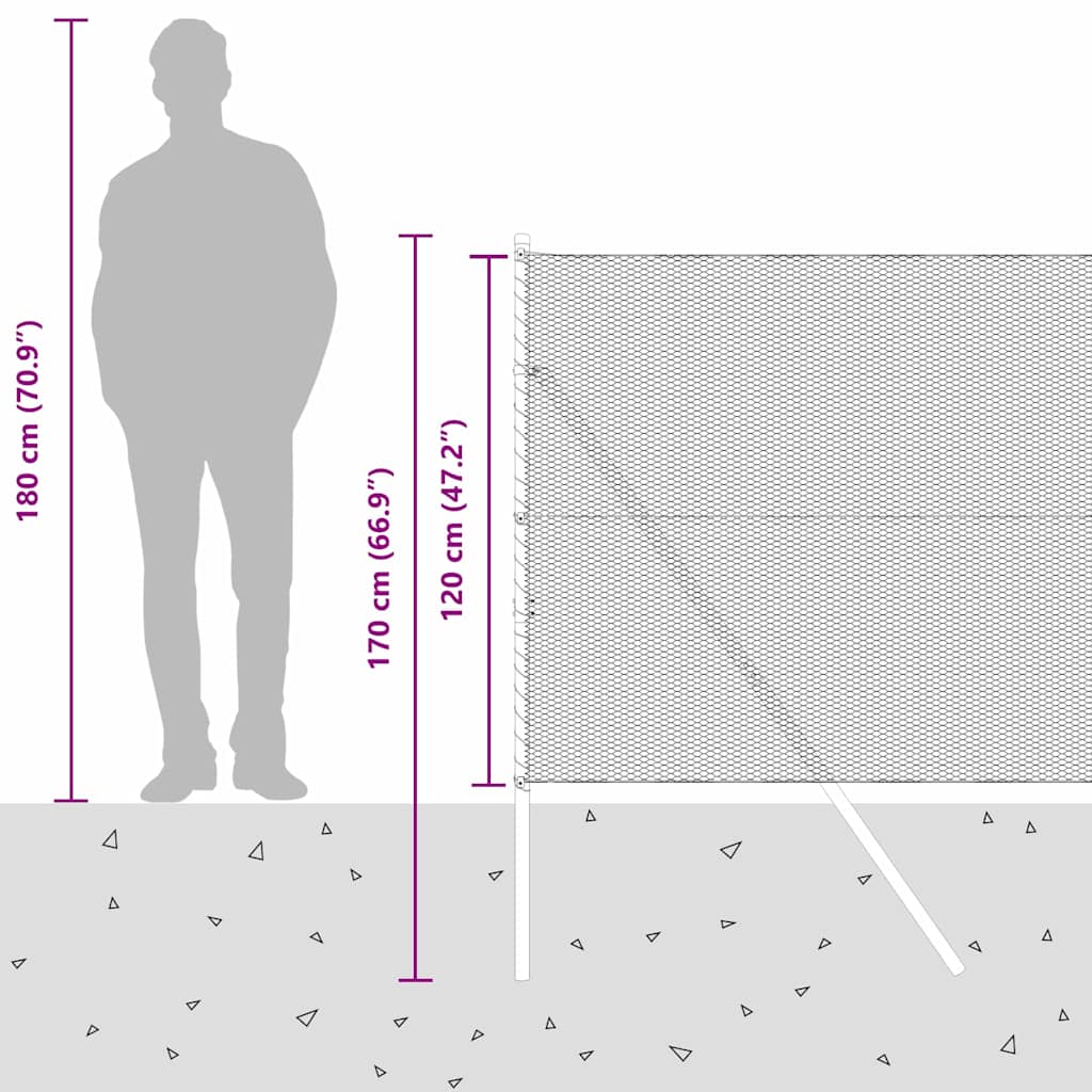 Sukladni osnovni dodatak za hexagonalnu ogradu 50 x 1,2 m Siva