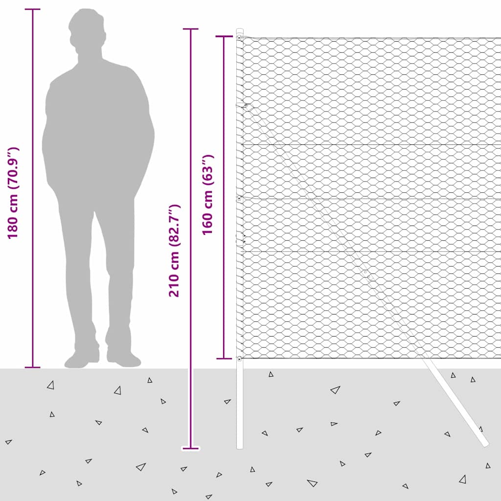 Sukladni osnovni dodatak za hexagonalnu ogradu 100 x 1,6 m Siva