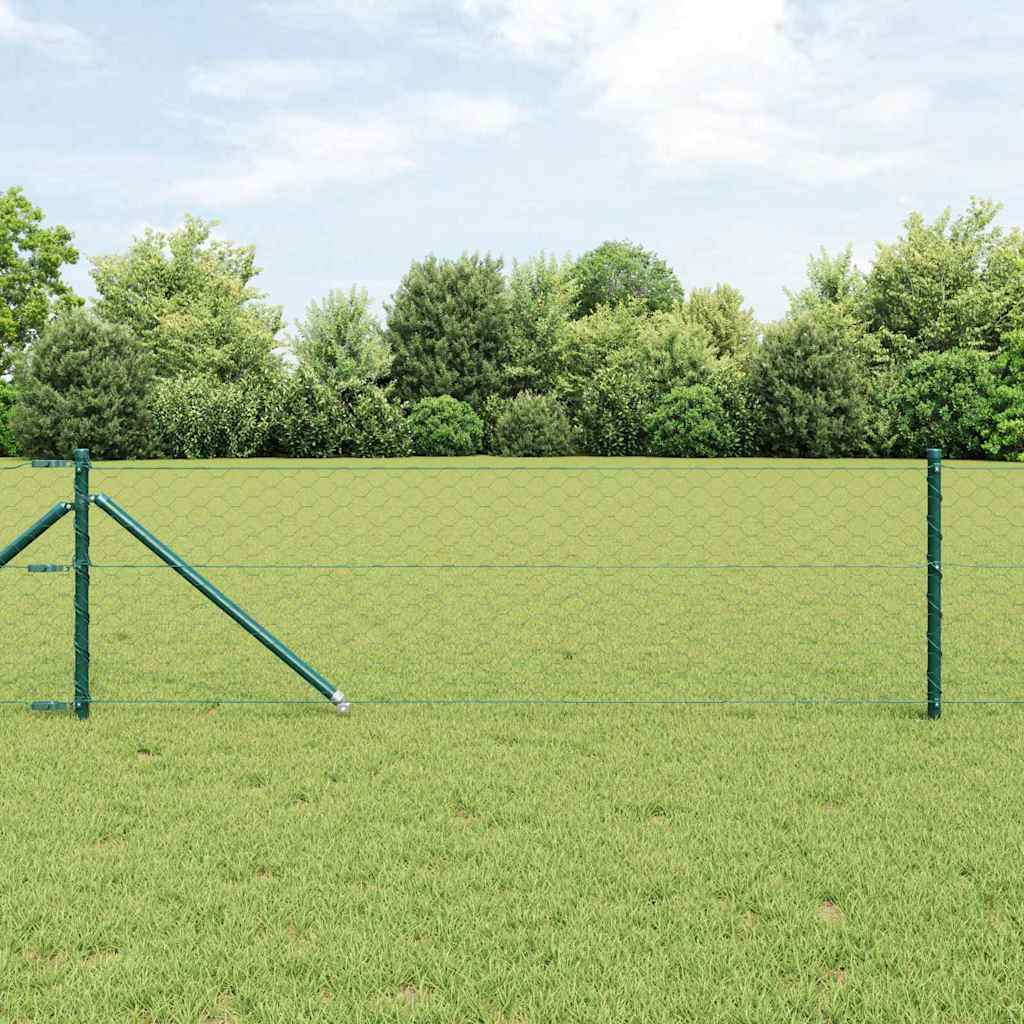 Heksagonalna ograda s stubom 10 x 0,8 m Čelik premazan PVC-om