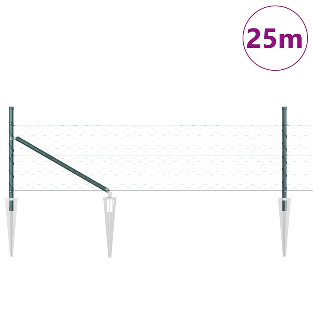 Heksagonalna ograda s stubom 25 x 0,4 m Čelik premazan PVC-om
