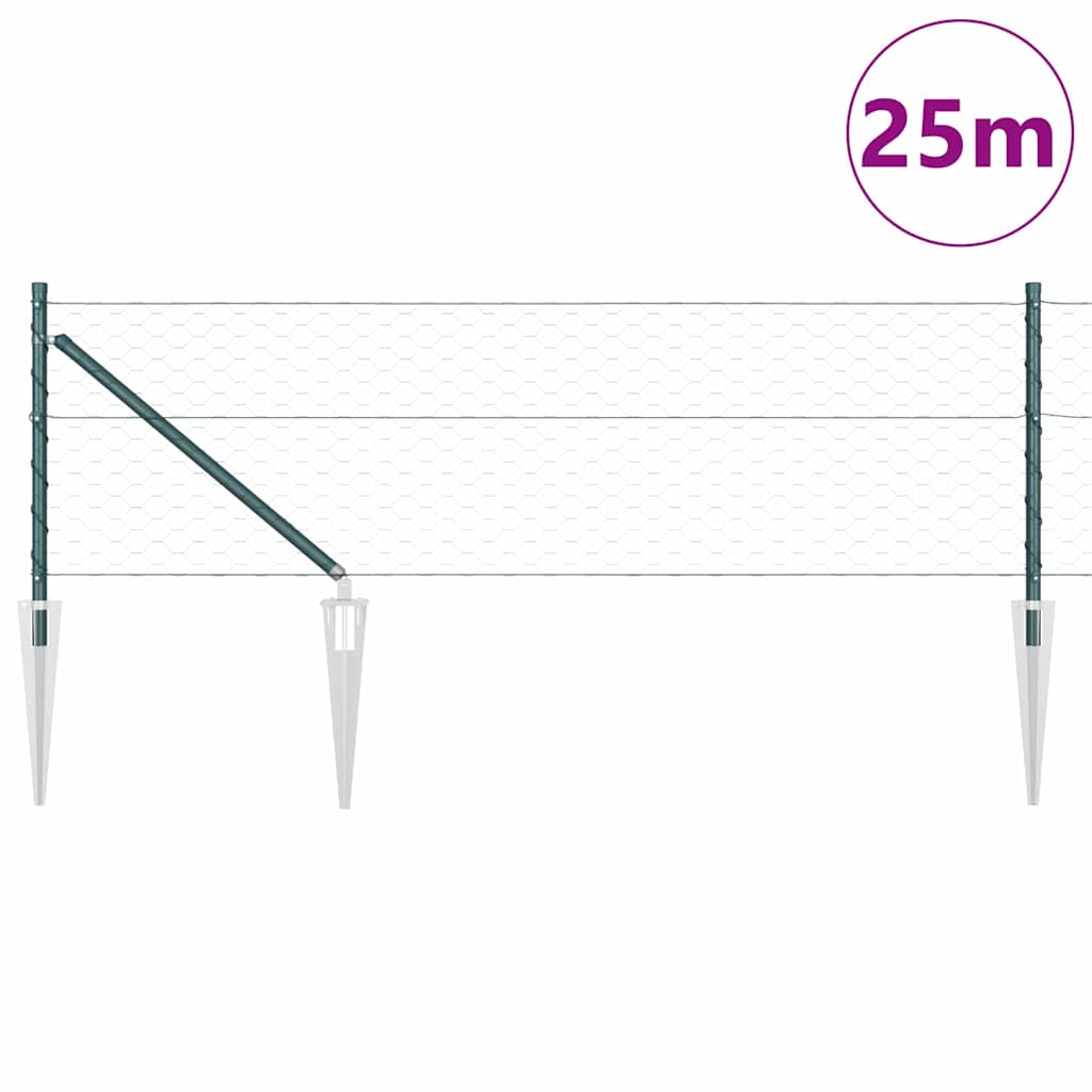 Heksagonalna ograda s stubom 25 x 0,6 m Čelik premazan PVC-om